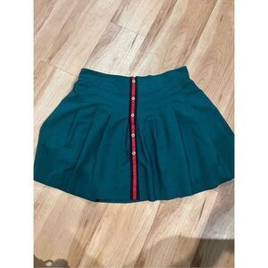 Tail Teal Midi Skirt with Red Stripe